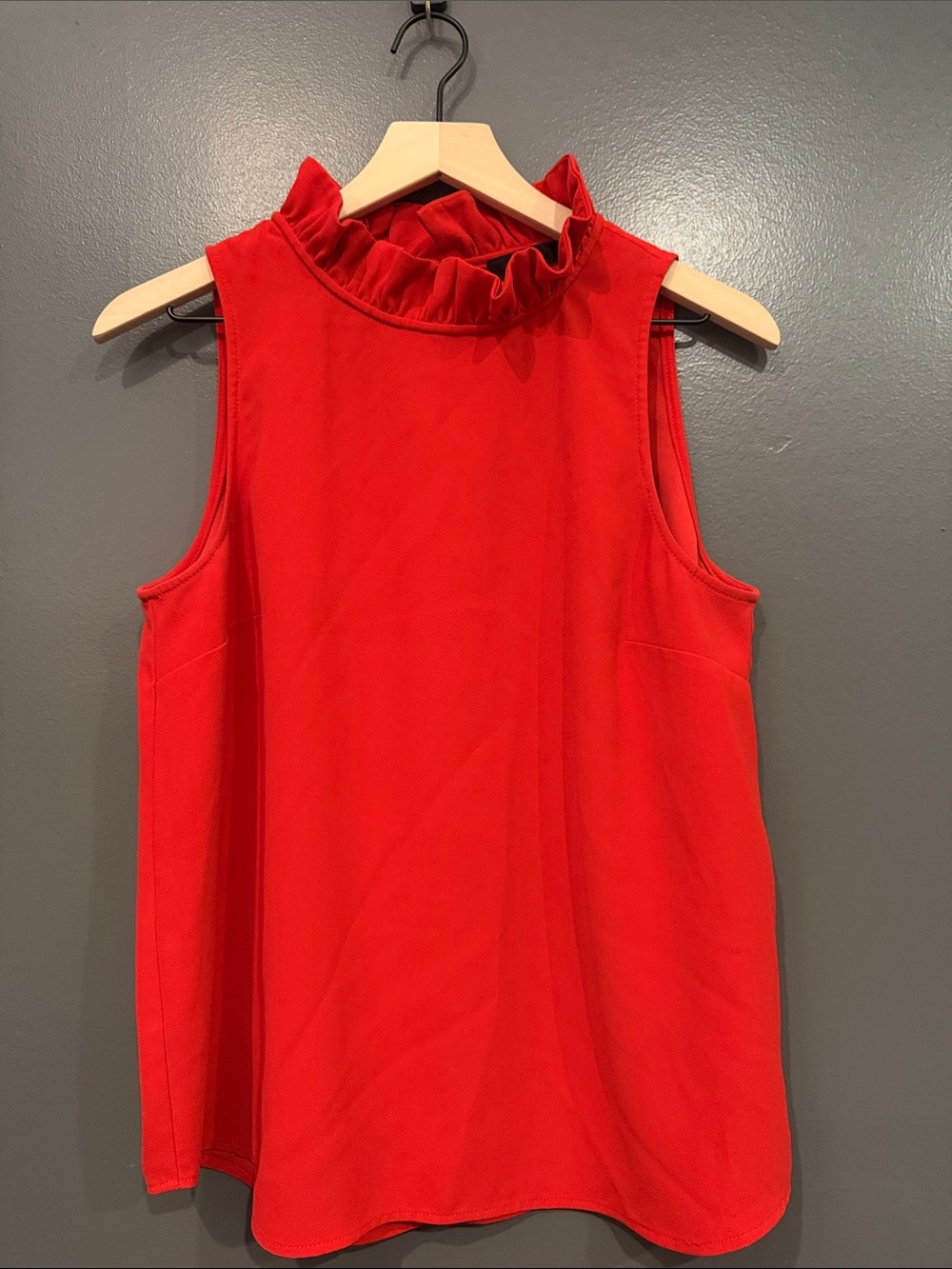 J. Crew Sleeveless Ruffle Neck Camisole - Red